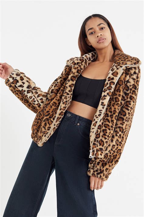 leopard fuzzy jacket|Leopard fur.